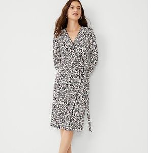 New Ann Taylor winter white floral wrap dress